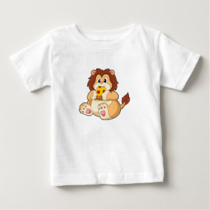 Lion with Piece of Salami Pizza.PNG Baby T-Shirt