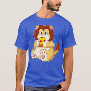 Lion with Piece of Salami Pizza T-Shirt