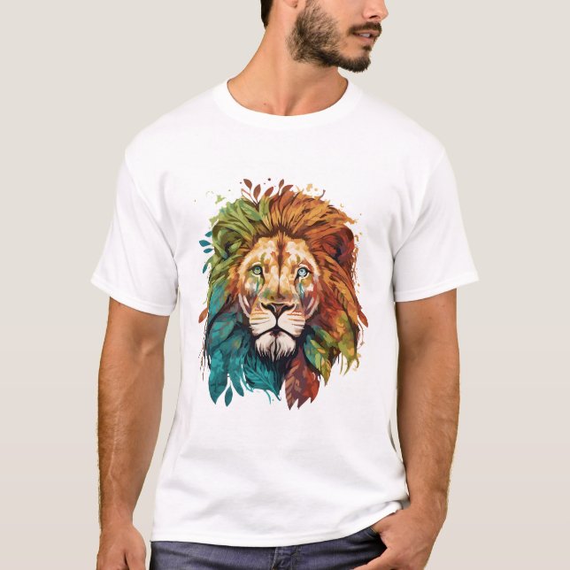 Lion With rgb colours. T-Shirt (Front)