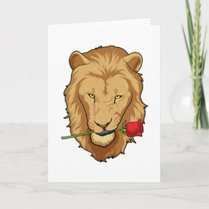 Lion with Rose Card