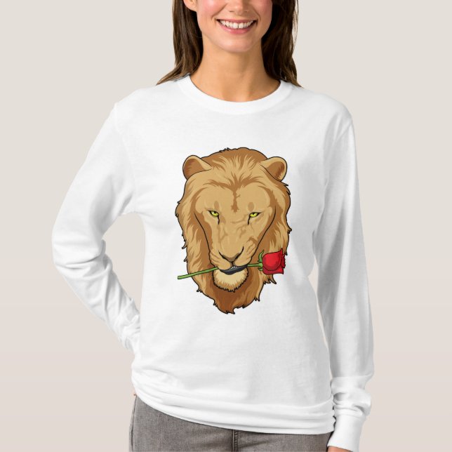 Lion with Rose T-Shirt (Front)