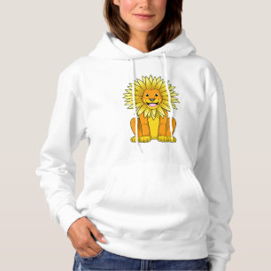 Lion with Sunflower Flower Hoodie