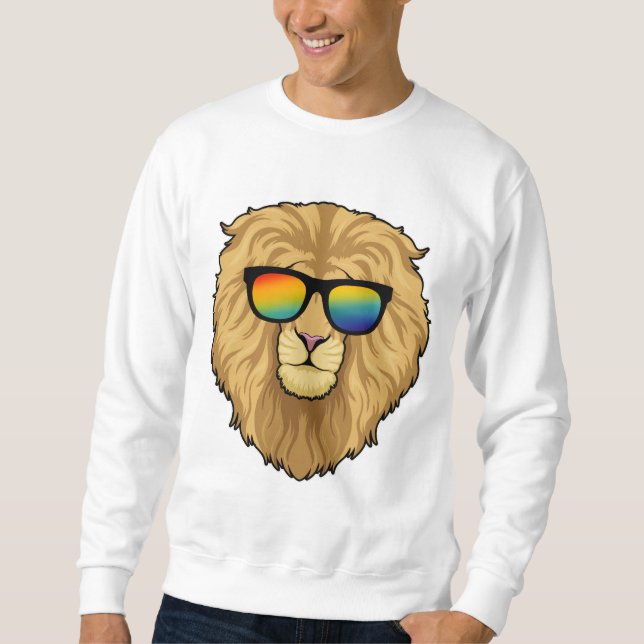 Lion with Sunglasses Sweatshirt (Front)