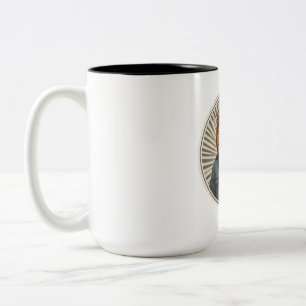 Lion with sunglasses Two-Tone coffee mug
