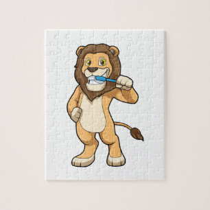 Lion with Toothbrush Jigsaw Puzzle