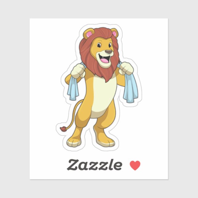 Lion with Towel for Shower (Sheet)