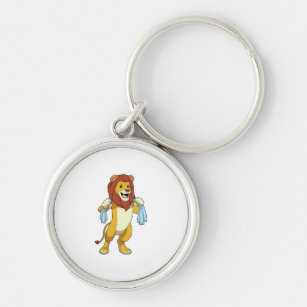 Lion with Towel for Shower Key Ring
