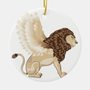Lion with Wings Cartoon Ceramic Tree Decoration