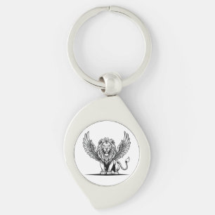 Lion with wings key ring