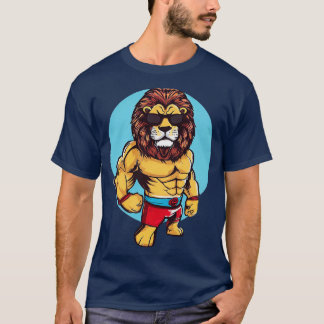 Lion with Wrestling style T-Shirt