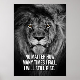 Lion Workout Gym Hustle Success Motivational Poster