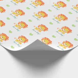 Lion Wrapping Paper (Green Orange Personalised)