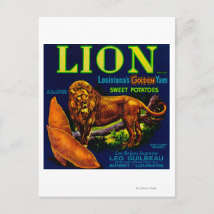 Lion Yam LabelSunset, LA Postcard