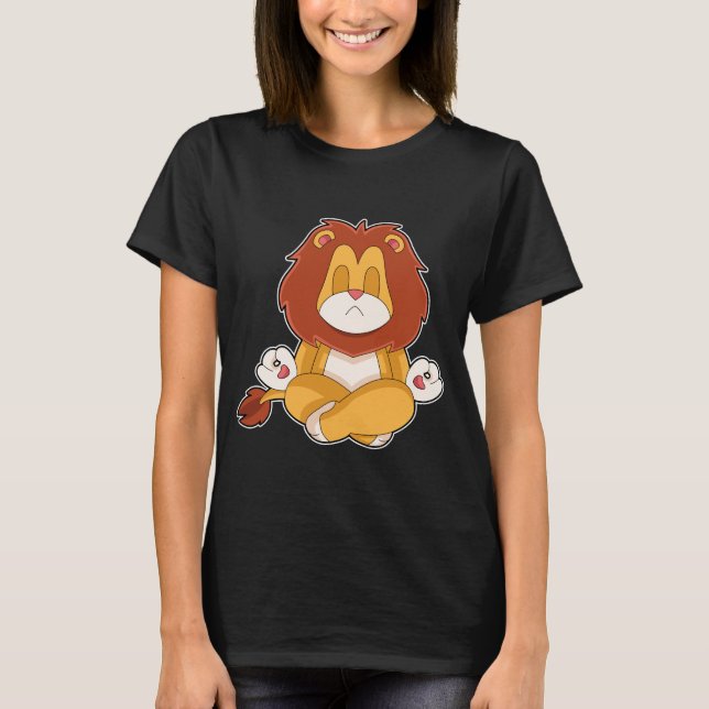Lion Yoga Fitness Meditation T-Shirt (Front)