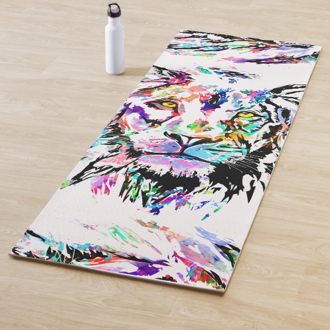 Lion Yoga Mat | Colourful Drawing | Abstract Art (In Situ)
