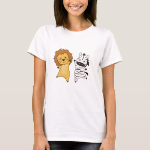 Lion Zebra Zoo Cute Animals For Kids Safari T-Shirt