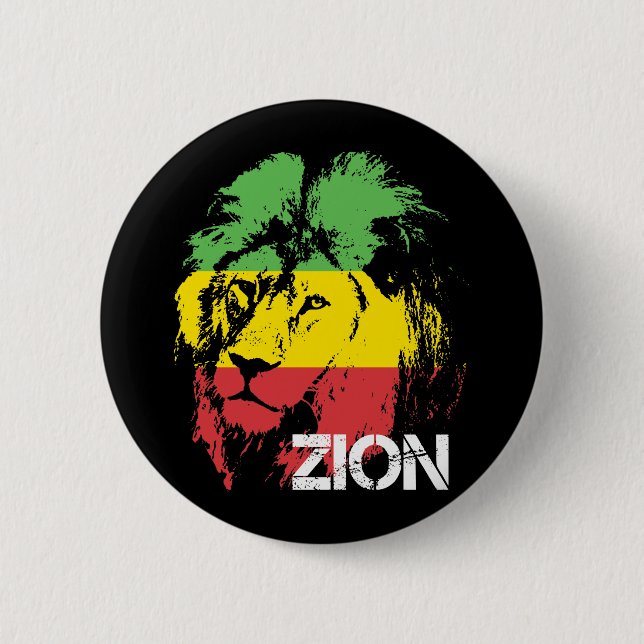 Lion Zion 6 Cm Round Badge (Front)