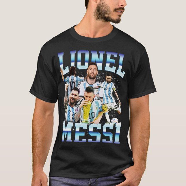 Lionel Messi T-Shirt, Vintage Football Lovers, Arg T-Shirt (Front)