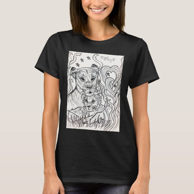 Lioness and Cub Love T-Shirt (Front)