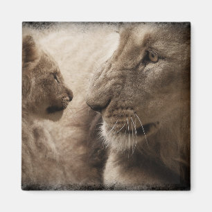 Lioness and Cub Magnet