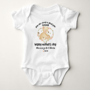 Lioness and Cub Personalised Happy Mother's Day  Baby Bodysuit
