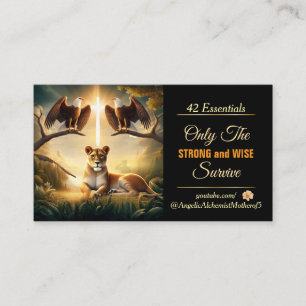 Lioness and Eagles Strong Saying Business Card