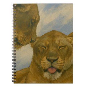 Lioness Companionship in Golden Light Notebook