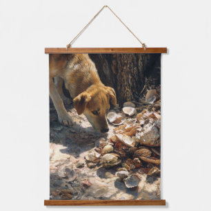 Lioness Drinking at Sunset Wildlife Art Hanging Tapestry
