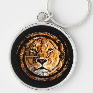 LIONESS FACE KEY RING
