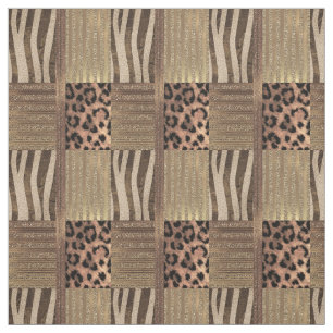 Lioness Gold Glam Safari Jungle Chic Modern Party Fabric