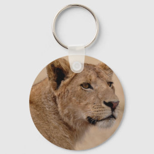 Lioness head closeup key ring