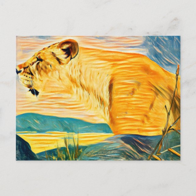 Lioness head  postcard (Front)