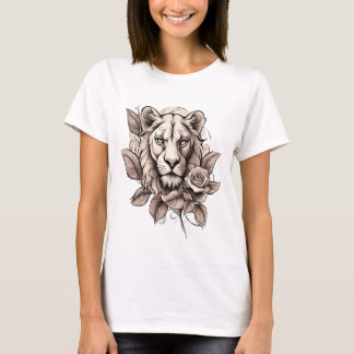 Lioness Ink: Where Nature's Majesty Meets Artistry T-Shirt