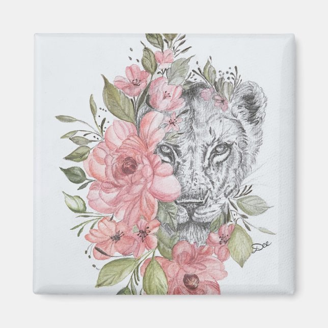 Lioness Original Art Magnet  (Front)
