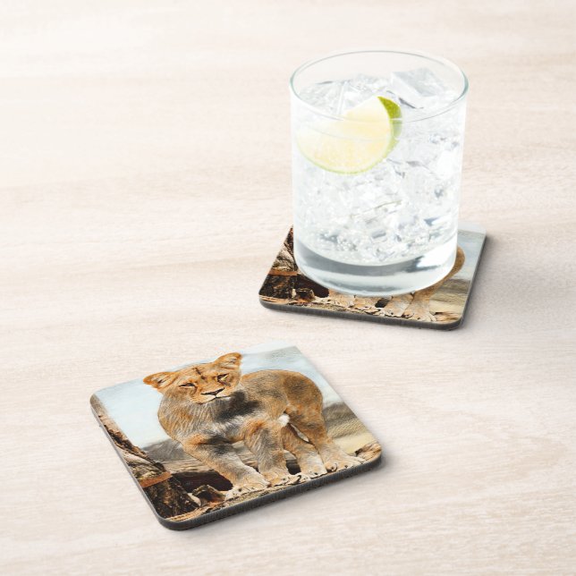 Lioness portrait coaster (Right Side)