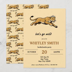 Lioness Queen Bachelorette Party Invitation