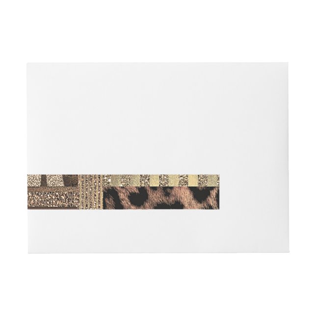 Lioness Safari Chic Jungle Glam Modern Birthday Wraparound Address Label (Front)