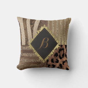 Lioness Safari Chic Jungle Glam Modern Sparkle Cushion