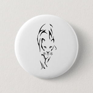 Lioness silhouette tattoo 6 cm round badge