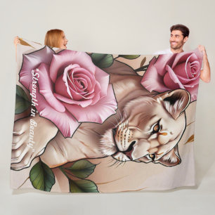 "Lioness' Soft Heart" Fleece Blanket