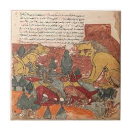  Lioness Son Indian Renaissance Fable Tile