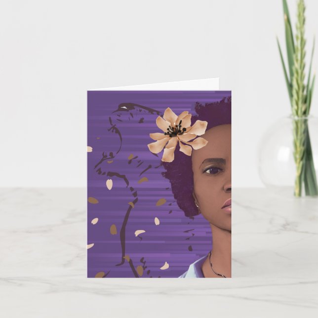 Lioness Within African American Black Art Blank Thank You Card (Front)