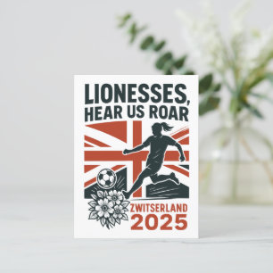  Lionesses, Hear Us Roar – English Women's Soccer Postcard