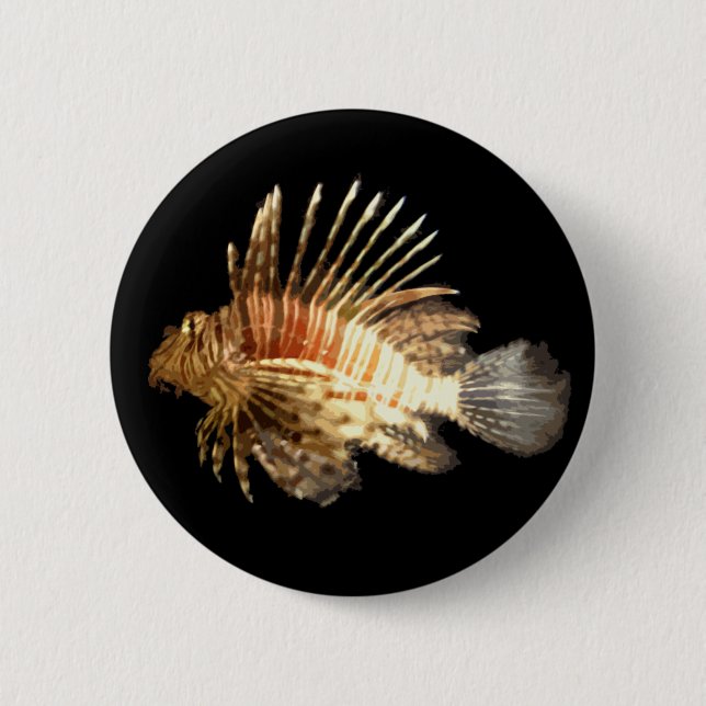 Lionfish 6 Cm Round Badge (Front)