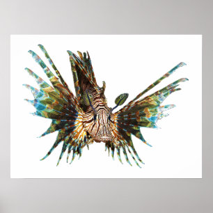 Lionfish - Abstract Design - Cut out of a photo    Poster