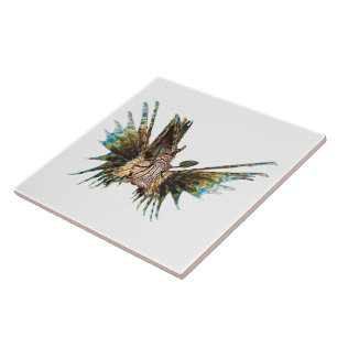 Lionfish - Abstract Design - Cut out of a photo Tile