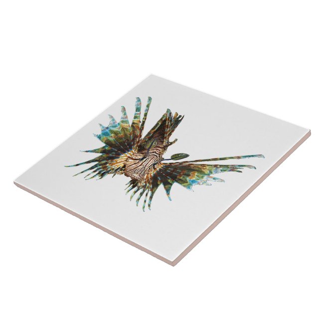 Lionfish - Abstract Design - Cut out of a photo |  Tile (Side)