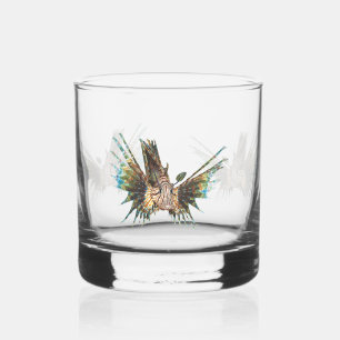 Lionfish - Abstract Design - Cut out of a photo    Whiskey Glass