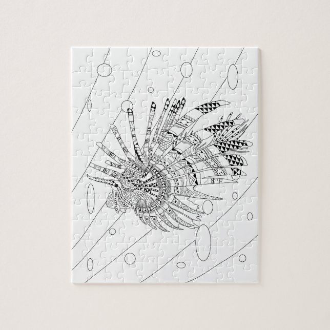 Lionfish Adult Colouring Puzzle (Vertical)
