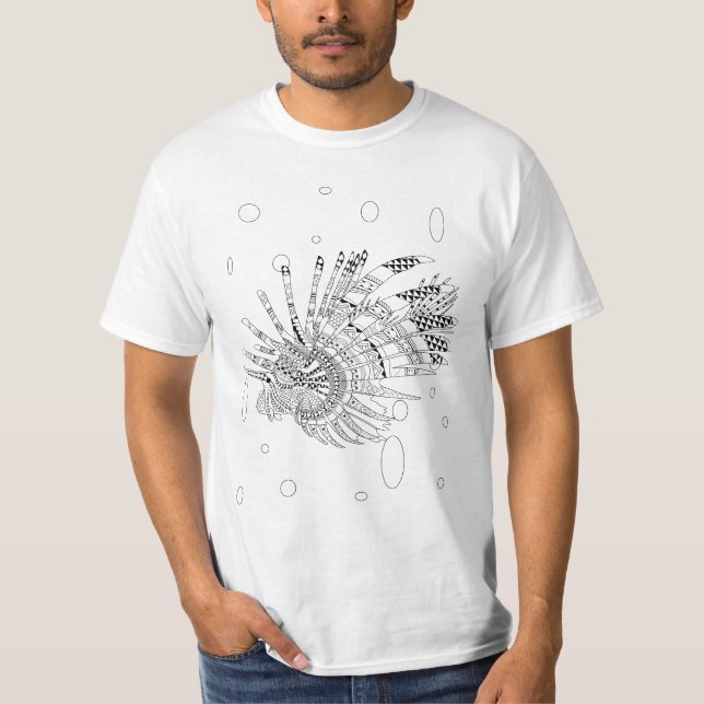 Lionfish Adult Colouring Shirt (Front)
